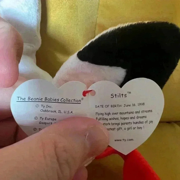 Ty Beanie Baby - Stilts The Stork Bird - MWMT's  / Mint 198 - Picture 3 of 3